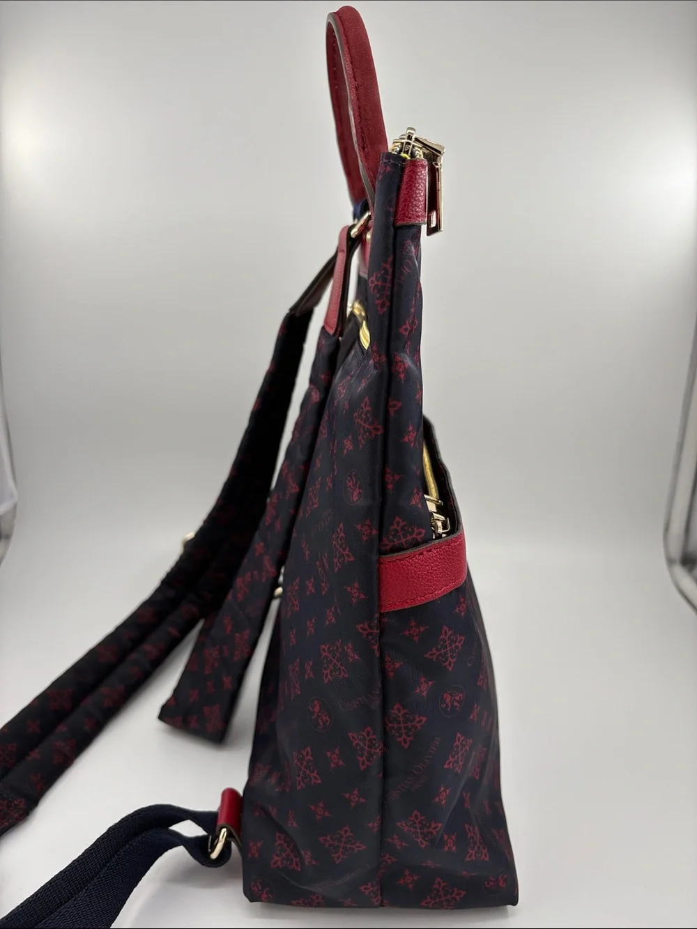 Navy Backpack with Red Trim